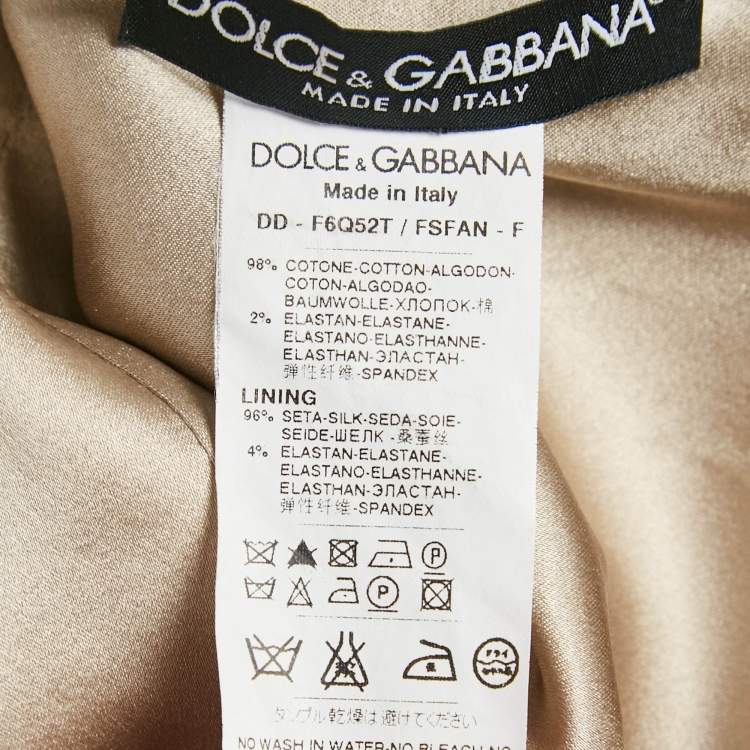 Pre Owned Dolce & Gabbana Navy Blue Floral Print Cotton Midi Dress M