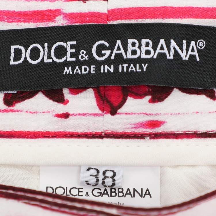 Pre Owned Dolce & Gabbana Multicolor Majolica Print Cotton Cropped Trousers S