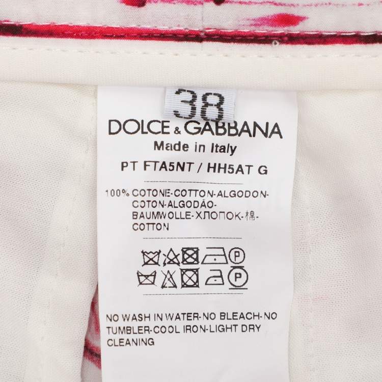 Pre Owned Dolce & Gabbana Multicolor Majolica Print Cotton Cropped Trousers S