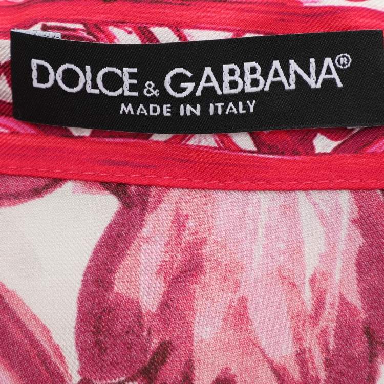 Pre Owned Dolce & Gabbana Multicolor Majolica Print Silk Top M