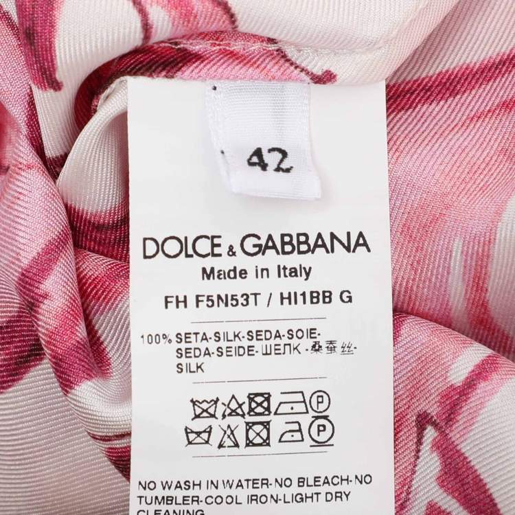 Pre Owned Dolce & Gabbana Multicolor Majolica Print Silk Top M