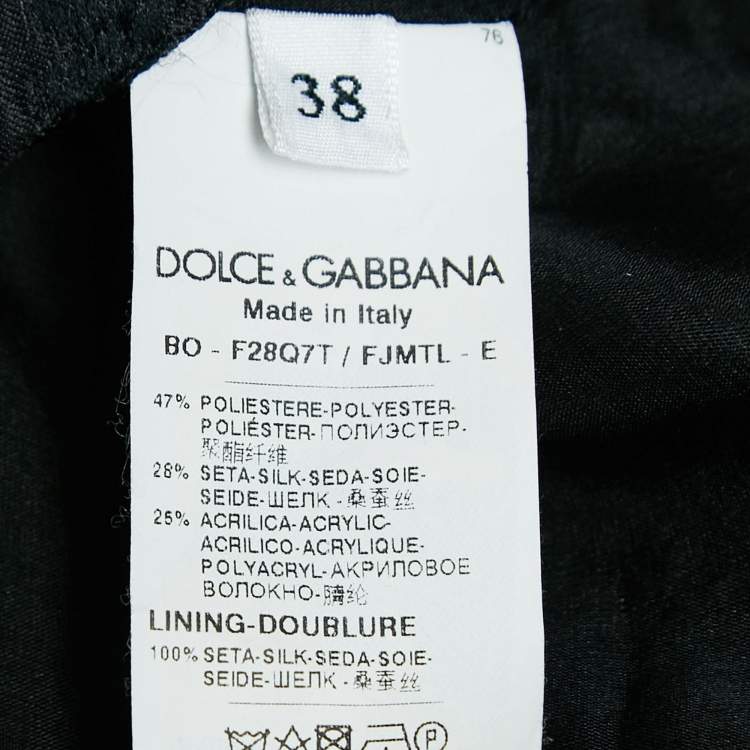 Pre Owned Dolce & Gabbana Black Jacquard Ruffled Bolero Jacket S