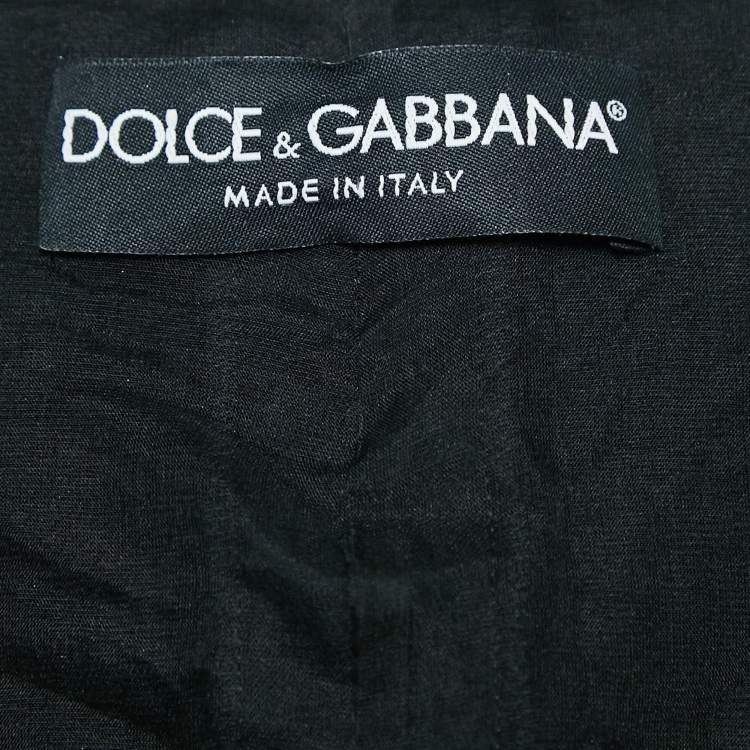 Pre Owned Dolce & Gabbana Black Jacquard Ruffled Bolero Jacket S