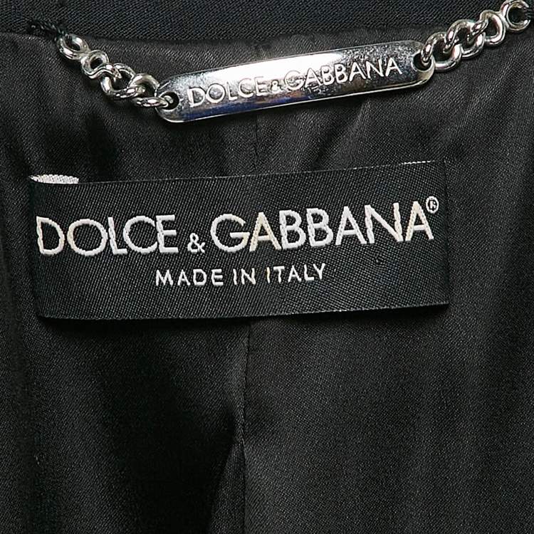 Pre Owned Dolce & Gabbana Black Crepe Blazer and Skirt Set M