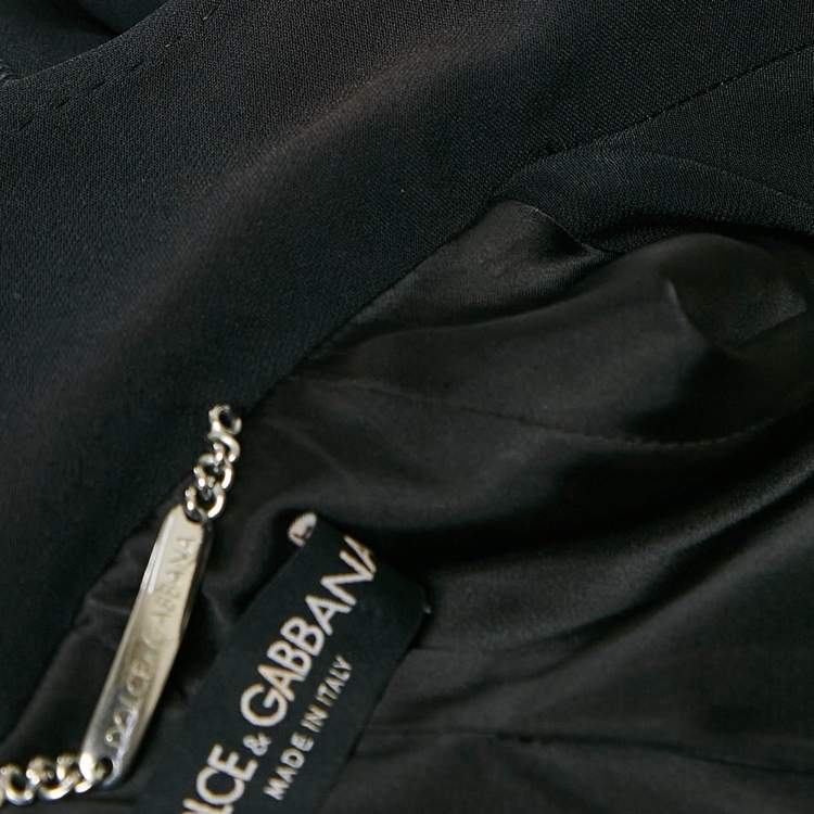 Pre Owned Dolce & Gabbana Black Crepe Blazer and Skirt Set M