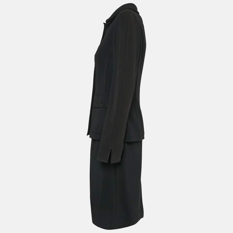 Pre Owned Dolce & Gabbana Black Crepe Blazer and Skirt Set M
