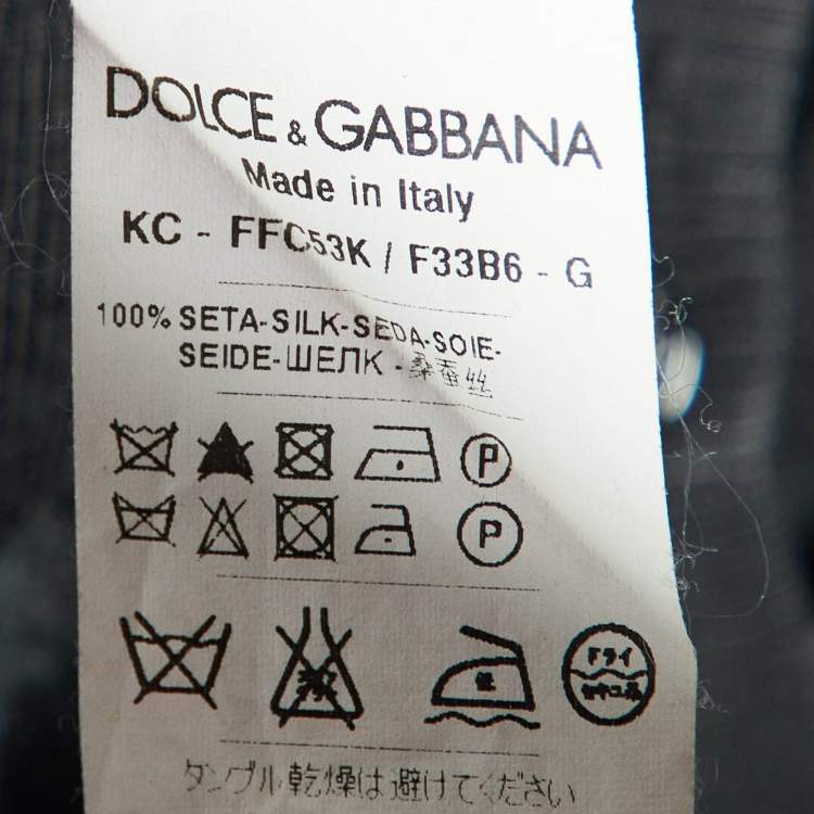 Pre Owned Dolce & Gabbana Black Silk Knit & Lace Trim Cardigan L
