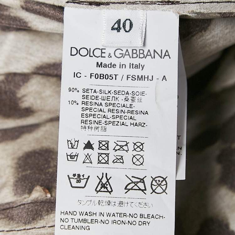 Pre Owned Dolce & Gabbana Brown Leopard Print Double Breasted Trench Coat S