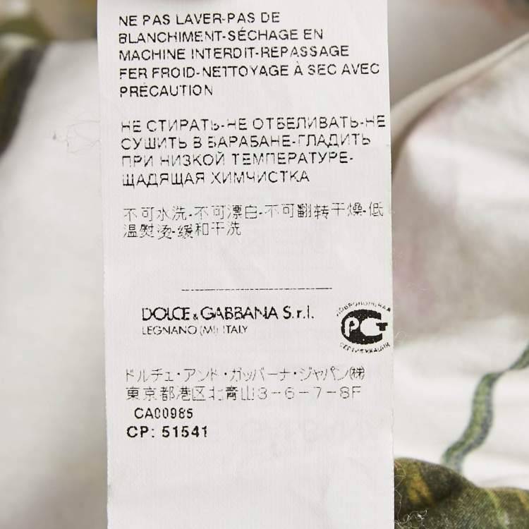 Pre Owned Dolce & Gabbana White Floral Print Cotton Off-Shoulder Mini Dress L