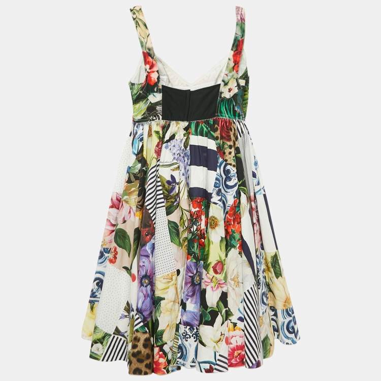 Pre Owned Dolce & Gabbana Multicolor Printed Cotton Mini Dress L