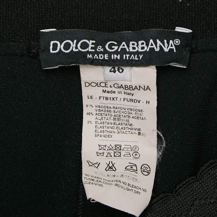 Pre Owned Dolce & Gabbana Black Stretch Crepe Skinny Pants L