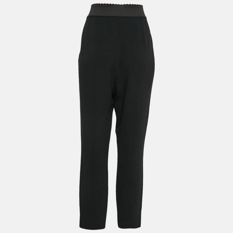Pre Owned Dolce & Gabbana Black Stretch Crepe Skinny Pants L
