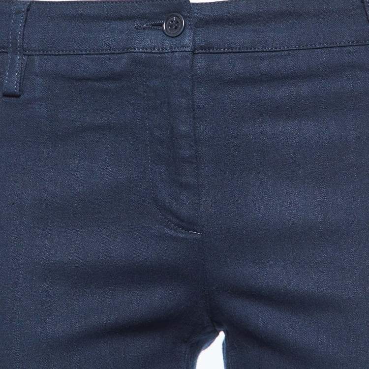Pre Owned Dolce & Gabbana Navy Blue Cotton Capri Pants M