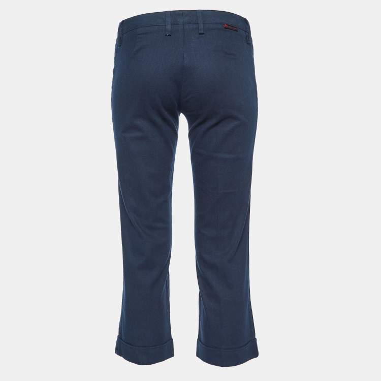 Pre Owned Dolce & Gabbana Navy Blue Cotton Capri Pants M