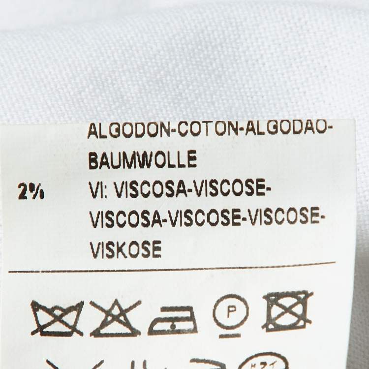 Pre Owned Dolce & Gabbana White Cotton Tweed Trimmed T-Shirt S