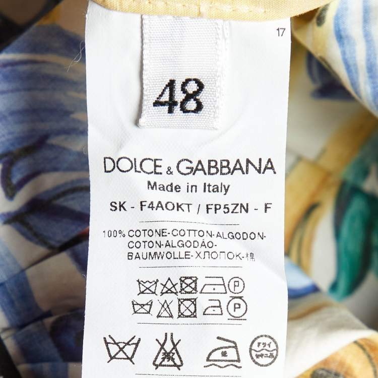 Pre Owned Dolce & Gabbana Multicolor Printed Cotton Midi Skirt L
