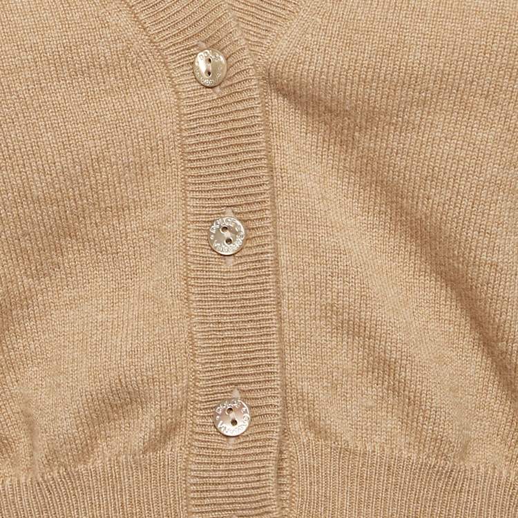 Pre Owned Dolce & Gabbana Camel Brown Cashmere Knit Crop Cardigan M