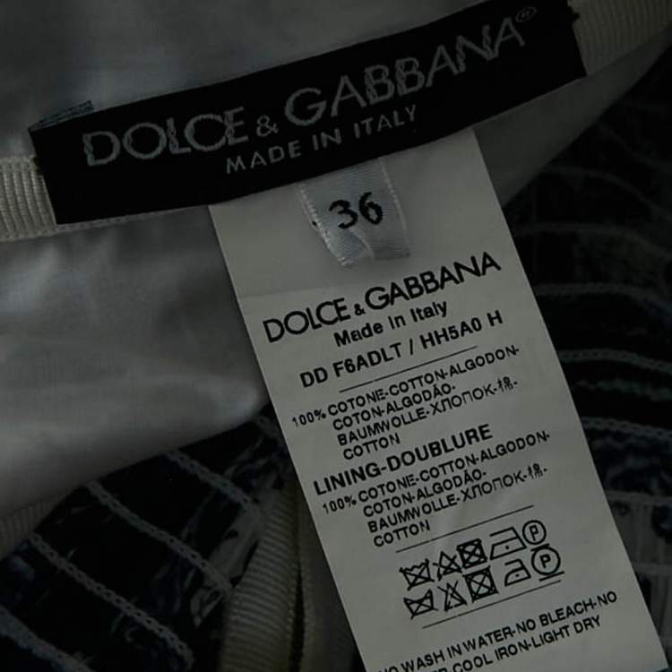 Pre Owned Dolce & Gabbana Blue/White Majolica Print Cotton Pleated Short Dress XS