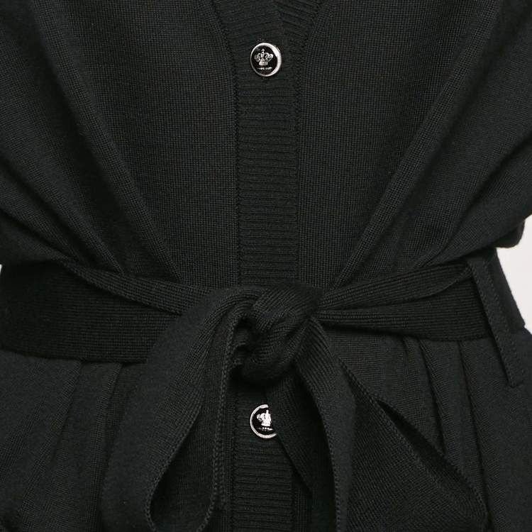 Pre Owned Dolce & Gabbana Black Knit Belted Long Cardigan M
