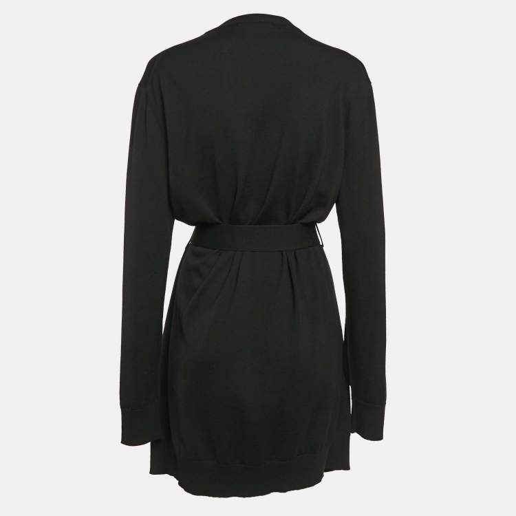 Pre Owned Dolce & Gabbana Black Knit Belted Long Cardigan M
