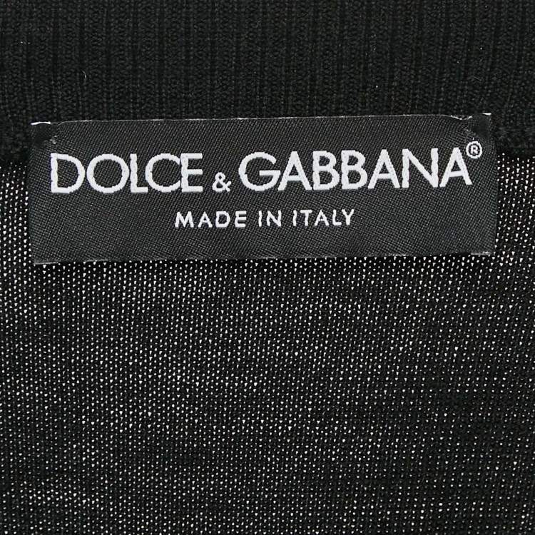 Pre Owned Dolce & Gabbana Black Knit Belted Long Cardigan M