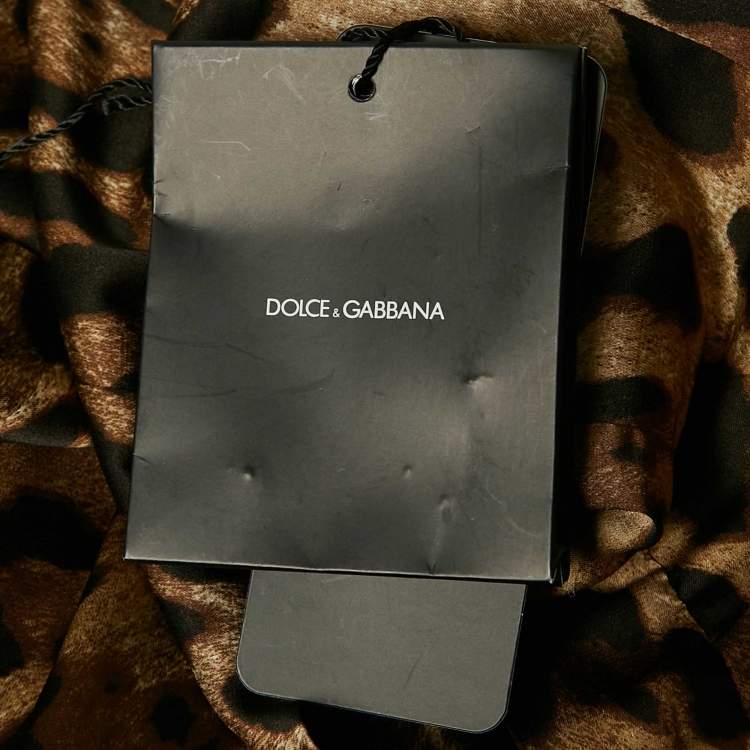 Pre Owned Dolce & Gabbana Brown Printed satin and Jacquard Patchwork Waist Coat M