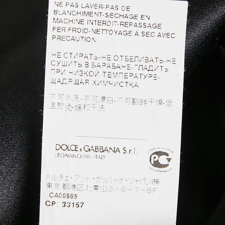 Pre Owned Dolce & Gabbana Black Floral Print Crepe Midi Dress XS