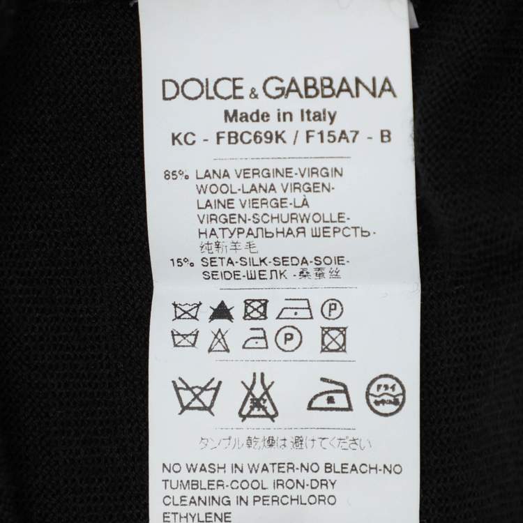 Pre Owned Dolce & Gabbana Black Wool/Silk Sweaters Cardigan M