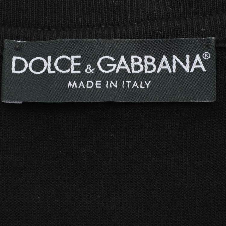 Pre Owned Dolce & Gabbana Black Wool/Silk Sweaters Cardigan M