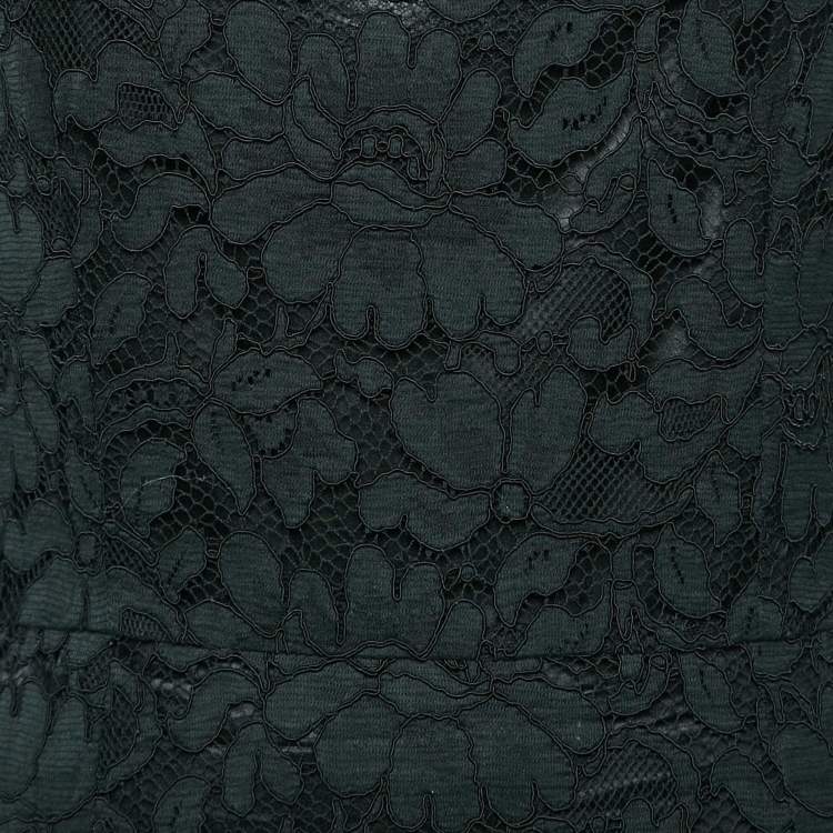 Pre Owned Dolce & Gabbana Black Floral Lace Full Sleeve Maxi Dress M