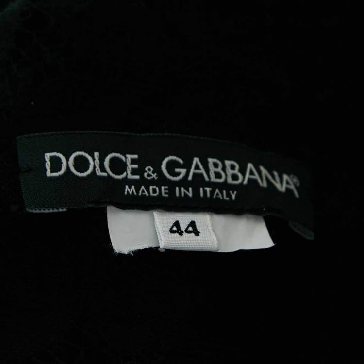 Pre Owned Dolce & Gabbana Black Floral Lace Full Sleeve Maxi Dress M