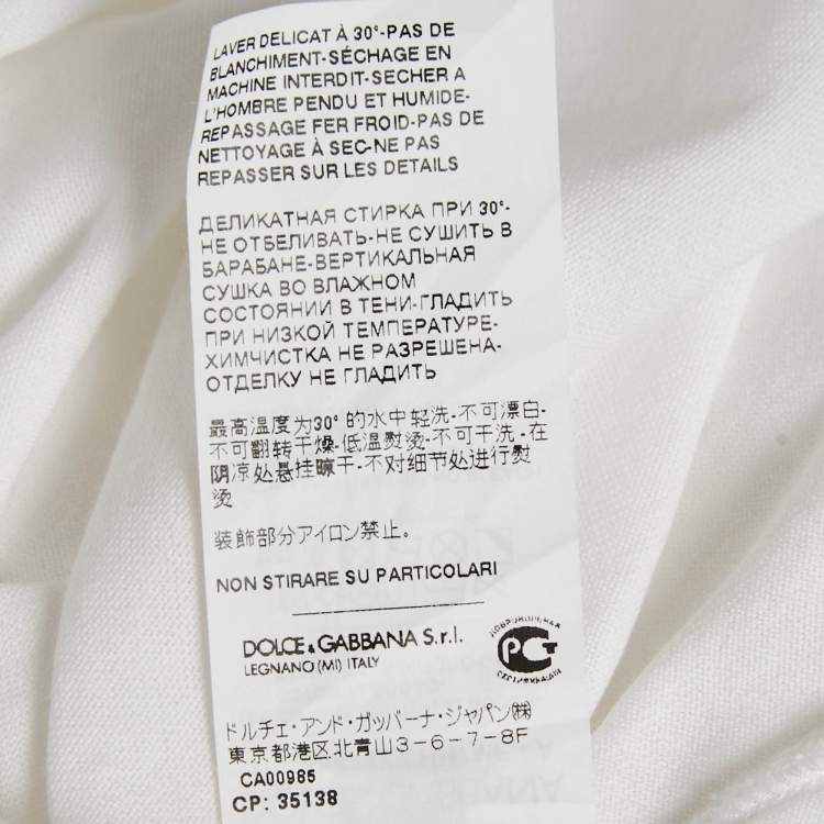 Pre Owned Dolce & Gabbana White Printed Cotton Sleeveless T-Shirt S