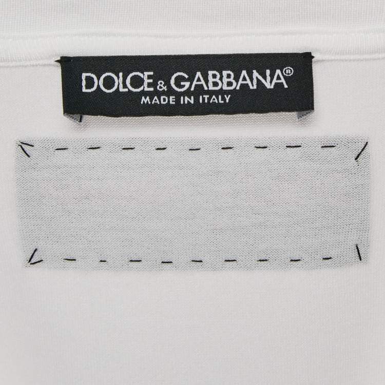 Pre Owned Dolce & Gabbana White Printed Cotton Sleeveless T-Shirt S