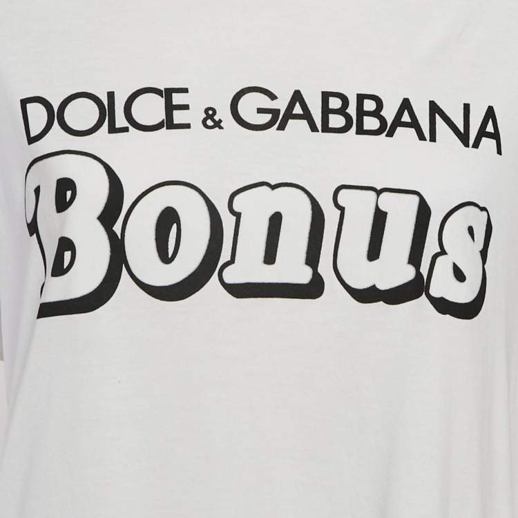 Pre Owned Dolce & Gabbana White Printed Cotton Sleeveless T-Shirt S