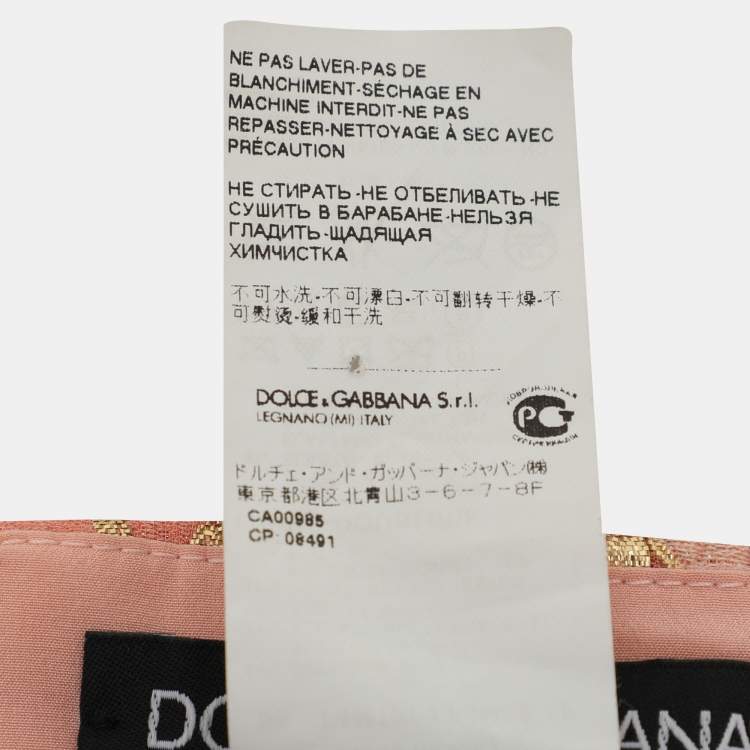 Pre Owned Dolce & Gabbana Pink/Gold Lurex/Silk Sets S