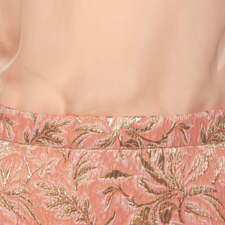 Pre Owned Dolce & Gabbana Pink/Gold Lurex/Silk Sets S