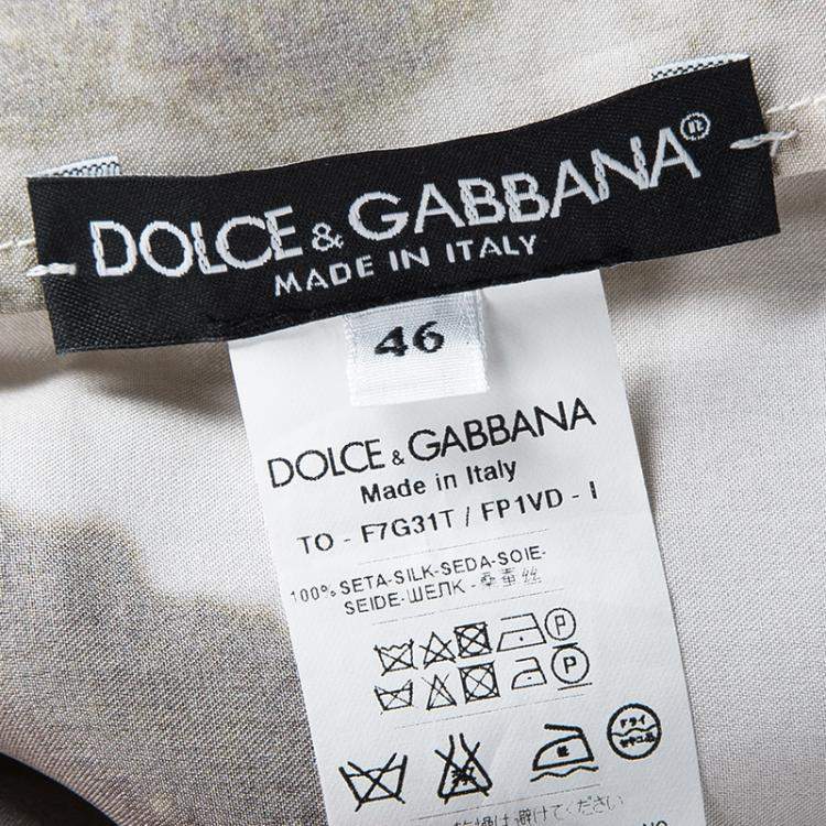 Pre Owned Dolce & Gabbana Spring'14 Digital Greek Temple Print Silk Top L