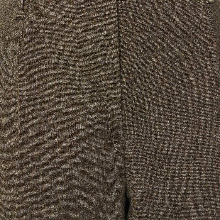 Pre Owned Dolce & Gabbana Brown Wool Straight Leg Culottes L