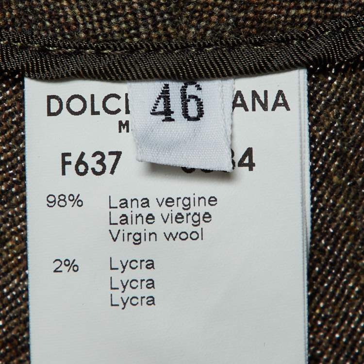 Pre Owned Dolce & Gabbana Brown Wool Straight Leg Culottes L