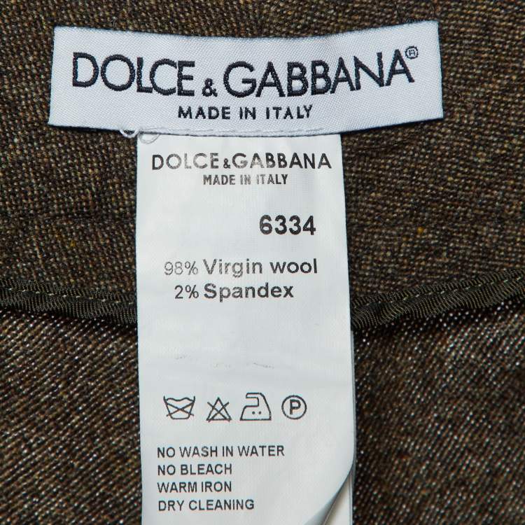 Pre Owned Dolce & Gabbana Brown Wool Straight Leg Culottes L