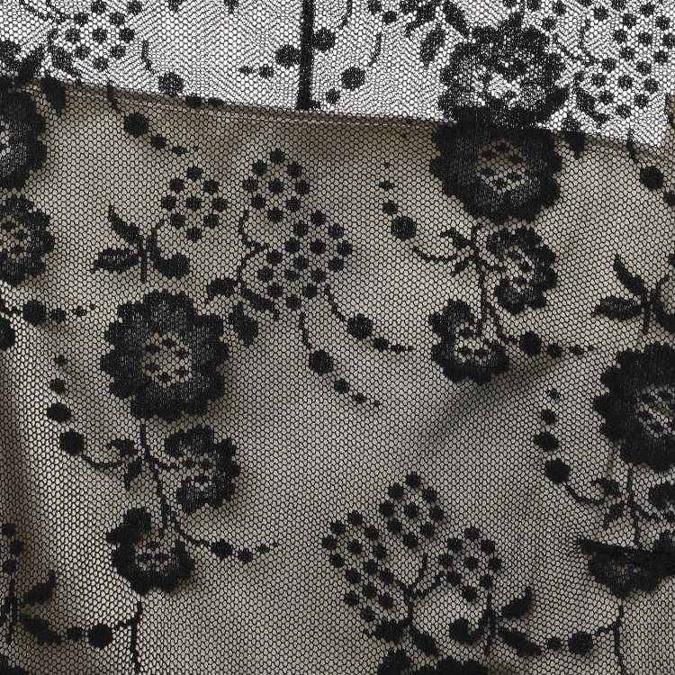Pre Owned D&G Black Floral Tulle Dress M