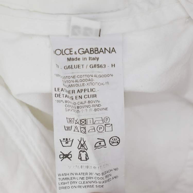 Pre Owned Dolce & Gabbana White Cotton Trouser M