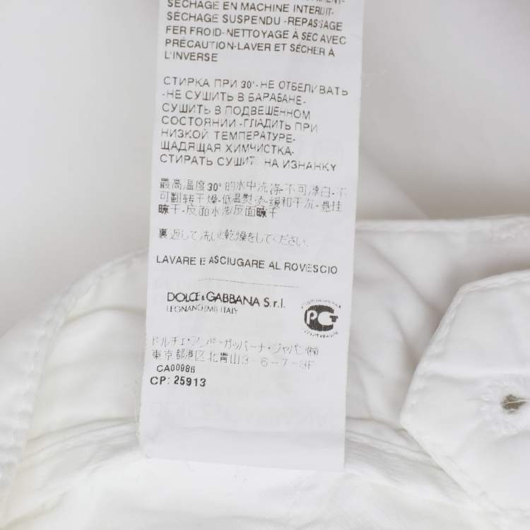 Pre Owned Dolce & Gabbana White Cotton Trouser M