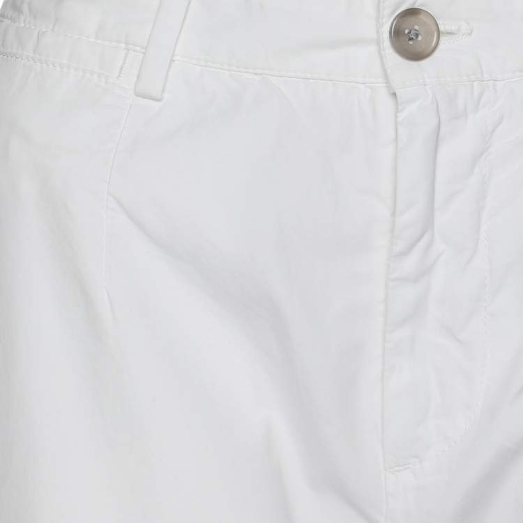 Pre Owned Dolce & Gabbana White Cotton Trouser M