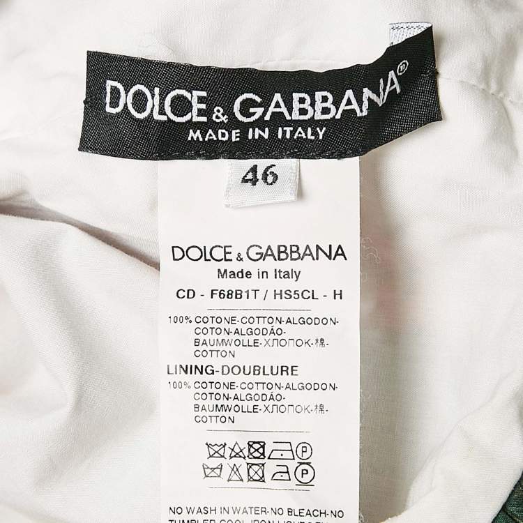 Pre Owned Dolce & Gabbana Red Floral Print Poplin Lace Inserts Short Dress L