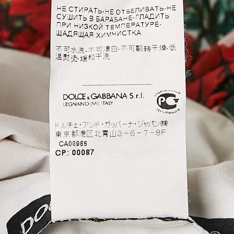 Pre Owned Dolce & Gabbana Red Floral Print Poplin Lace Inserts Short Dress L