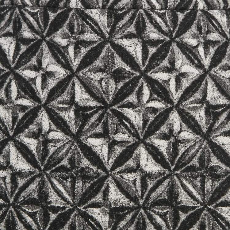 Pre Owned Louis Vuitton Black Printed Wool Mini Skirt XS