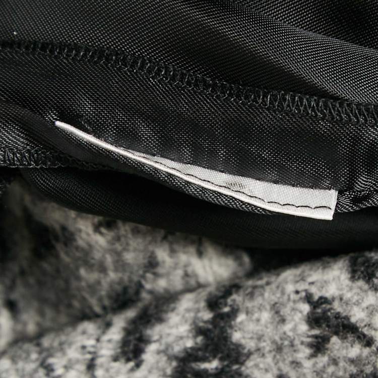 Pre Owned Louis Vuitton Black Printed Wool Mini Skirt XS