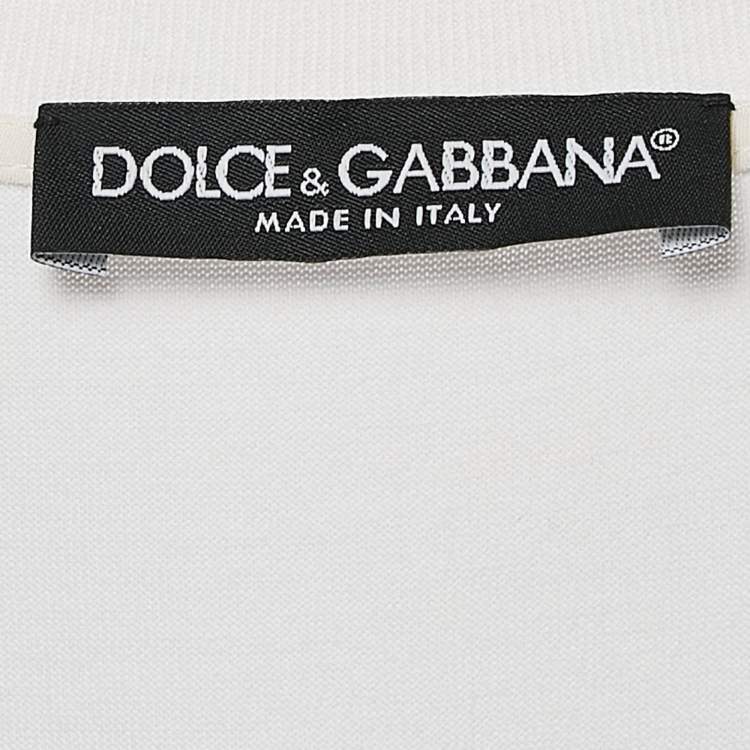 Pre Owned Dolce & Gabbana White Crystal Embellished Jersey Tank Top S