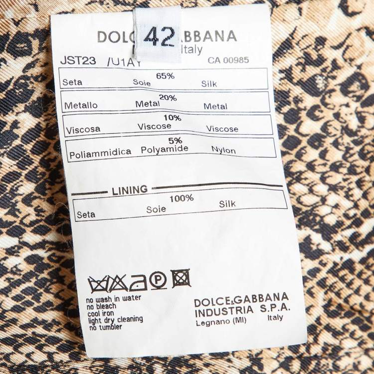 Pre Owned Dolce & Gabbana Beige Silk Blend Lurex Panel Detail Blazer M